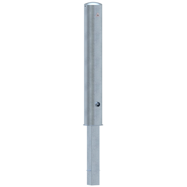 Barrier bollard | tubular steel  152 x 3.2 mm | removable | with triangular lock or profile cylinder lock | hot-dip galvanized | removable, with triangular lock